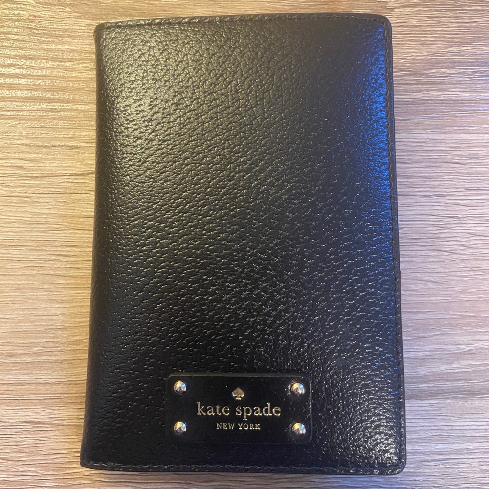 Black Leather Kate Spade Passport Holder